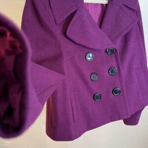 International Concepts Woman Double Breasted Purple Swing Coat